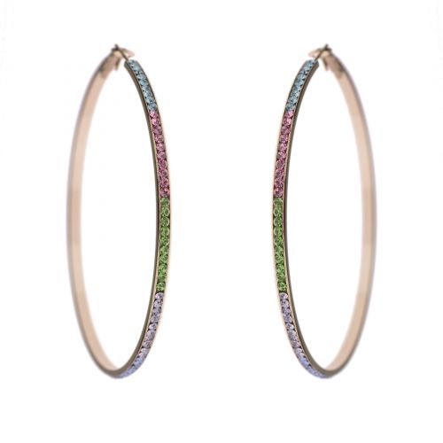 Creole earrings 70 mm zirconium crystal NAOLINE
