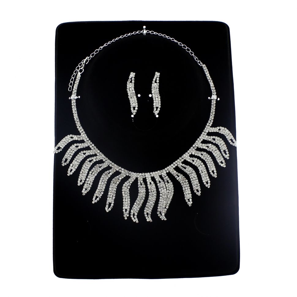 Collier femme, Coeur en strass, XS-2259 Silver (White) - 9747-29314