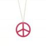 Sautoir acrylique peace and love Fuchsia - 1706-32648