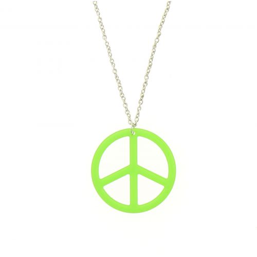 Sautoir acrylique peace and love strass