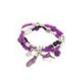 Bracelet extensible coeur et perles, E018 Violet - 1793-36530