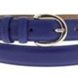 Ceinture en croute de cuir Strass et oeillet, 8840 Taupe Bleu cyan - 10539-40046