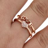 Anello de rame Amore cristallo di zirconio d'Oro con l'Oro, LILOUBELLE