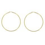 Boucles d'oreilles femme créole rhodiés 75 mm, Acier inoxydable PRIMEROSE