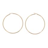 Boucles d'oreilles femme créole rhodiés 75 mm, Acier inoxydable PRIMEROSE