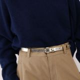 Cinturón de 2 cm cuero italiano genuino para las mujeres, LINDA