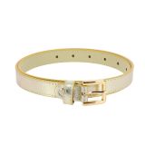 Cinturón de 2 cm cuero italiano genuino para las mujeres, LINDA
