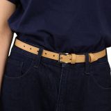 Cinturón de 2 cm cuero italiano genuino para las mujeres, LINDA