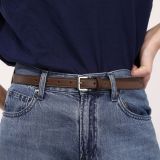 Cinturón de 2 cm cuero italiano genuino para las mujeres, LINDA