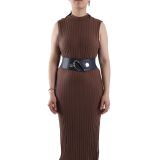Cowhide leather elastic belt for women, DARLENE