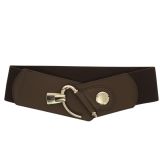 Cowhide leather elastic belt for women, DARLENE