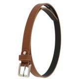 Cinturón de 2 cm cuero italiano genuino para las mujeres, LINDA