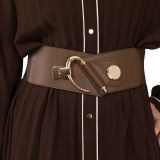 Cowhide leather elastic belt for women, DARLENE