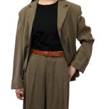 Cintura da donna in pelle di toro, concia vegetale, cintura da donna larga 3 cm, cintura per jeans, pantaloni, RIVOLI
