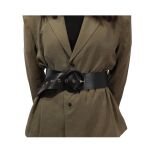 Wide Women's Belt in Full Grain Leather made in FRANCE, ESTIENNE