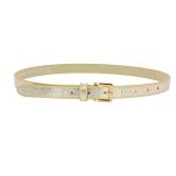 Cinturón de 2 cm cuero italiano genuino para las mujeres, LINDA
