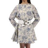 Cinturón ancho de mujer con hebilla redonda cruzada SOLAINE