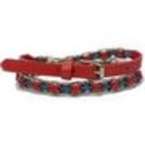 Ceinture chaine et laniere similicuir tressé, 2803 Rouge-Bleu 90 - 2804-9298